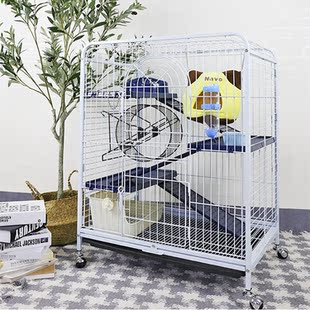 达洋D800豪华龙猫雪貂笼钢管方管笼高级笼子小猫四层小别墅猫笼