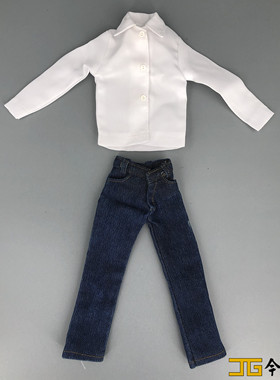 威龙 DML 1/6兵人模型 现代潮流女生白色休闲衬衫