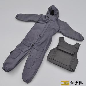 威龙1:6兵人美军SAWT特种部队CS飞虎队连体衣服防弹防护背心