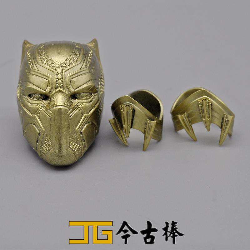 Hottoys1/6 HT美国队长3英雄内战black panther金色黑豹头盔护腕