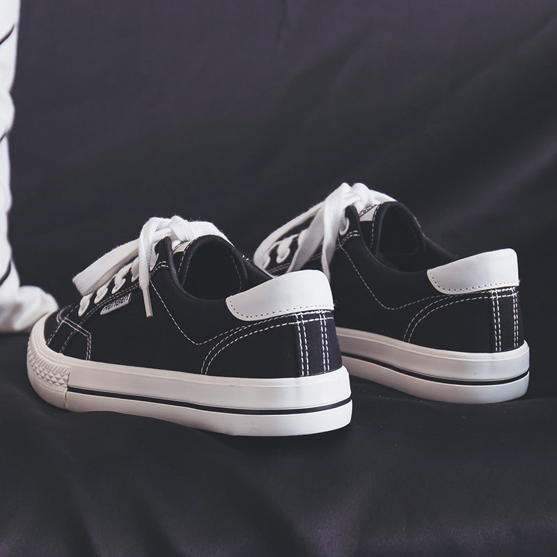 人本男鞋帆布鞋子2026春秋韩版潮百搭休闲板鞋学生黑色布鞋球鞋潮