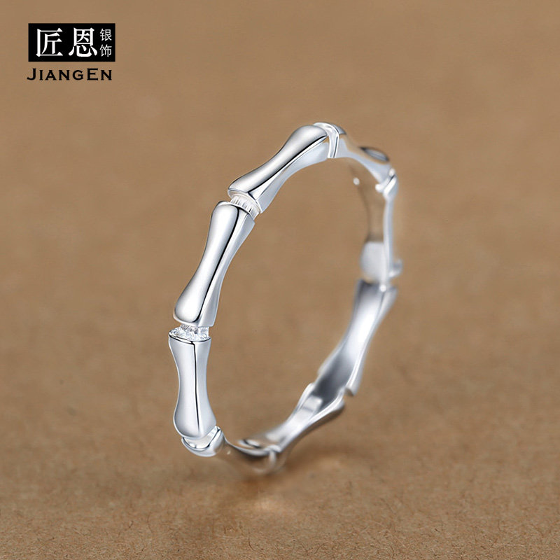 竹节光面戒指女士纯银999单身闭口小众设计高级感指环女轻奢尾戒,饰品/流行首饰/时尚饰品新,戒指/指环,淘宝优惠券,粉丝福利购,淘宝优惠卷