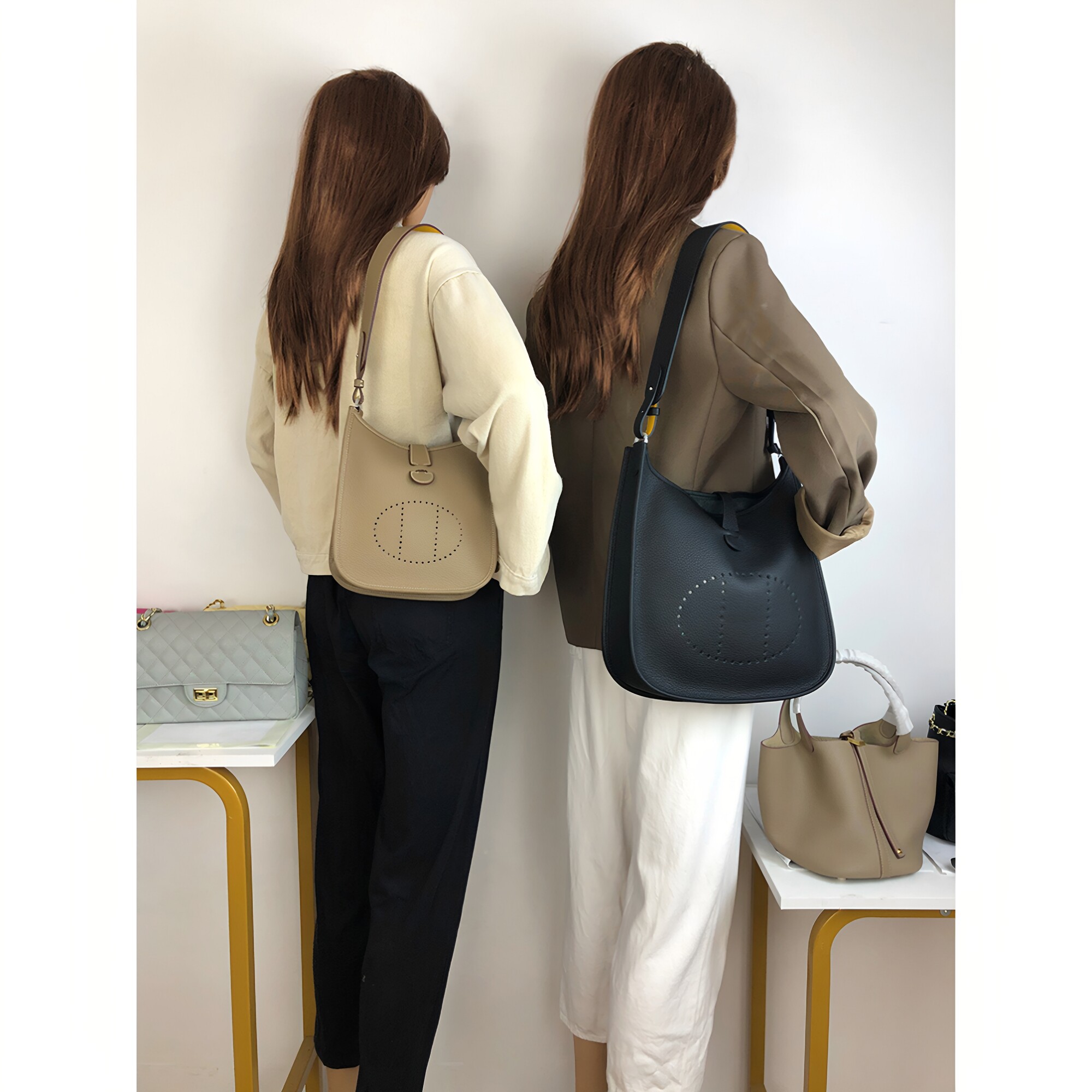 2025秋冬同款女包伊芙琳包包中号21TC荔枝纹头层牛皮女单肩斜挎包