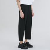 裤 春夏九分休闲裤 子男 黑色轻奢潮流韩版 直筒西装 男士 宽松直筒西裤