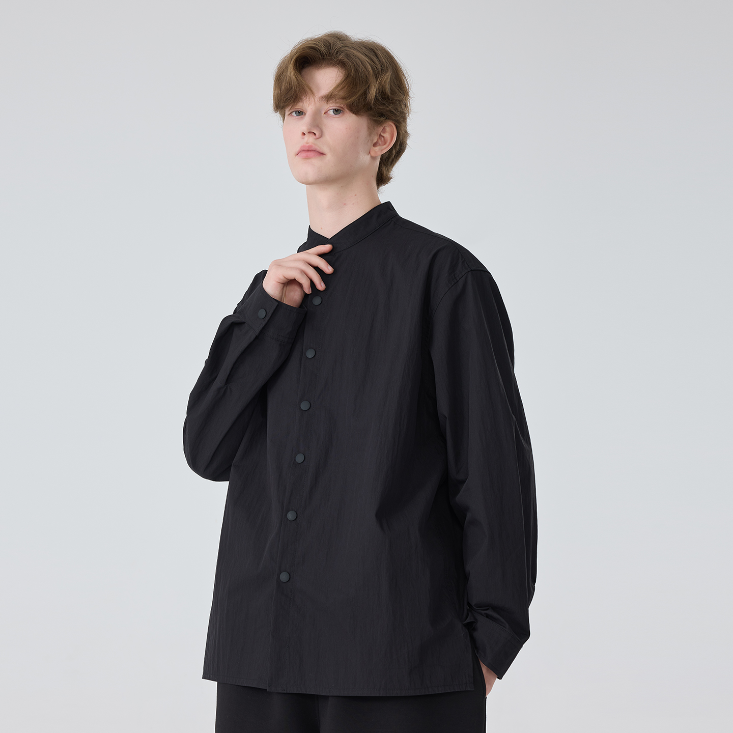 春季新款男士休闲简约宽松衬衣