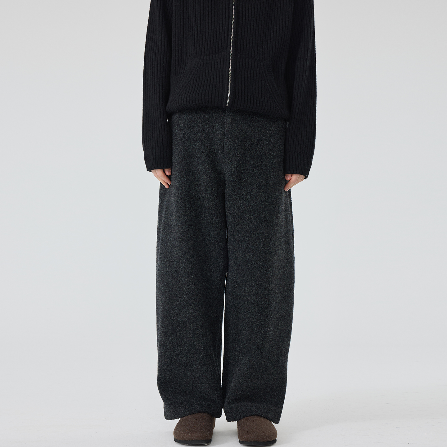 原创设计简约长裤毛毛款休闲