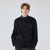 秋冬新款 男士 立领双面羊毛骆驼绒大衣外套宽松休闲百搭呢子上衣男