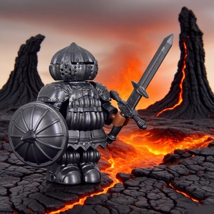 日本黑暗之魂洋葱骑士盔甲卡塔利纳的杰克巴尔多拼装积木人仔玩具