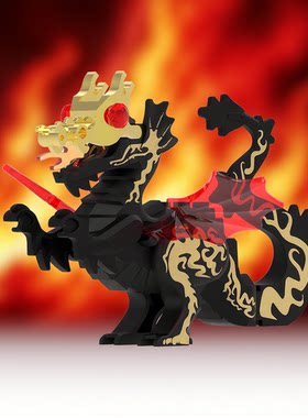 绿黑飞龙奇幻动物骑士坐骑中世纪