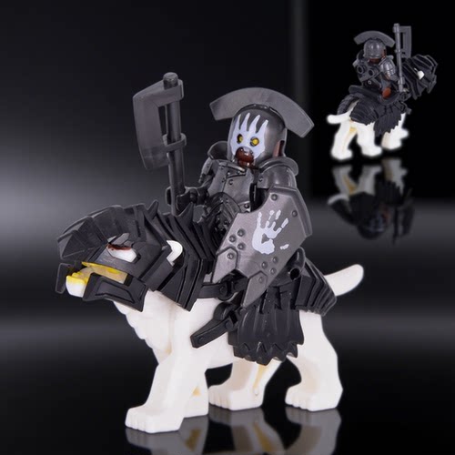 骑士兵战马盔甲袍头套护甲积木