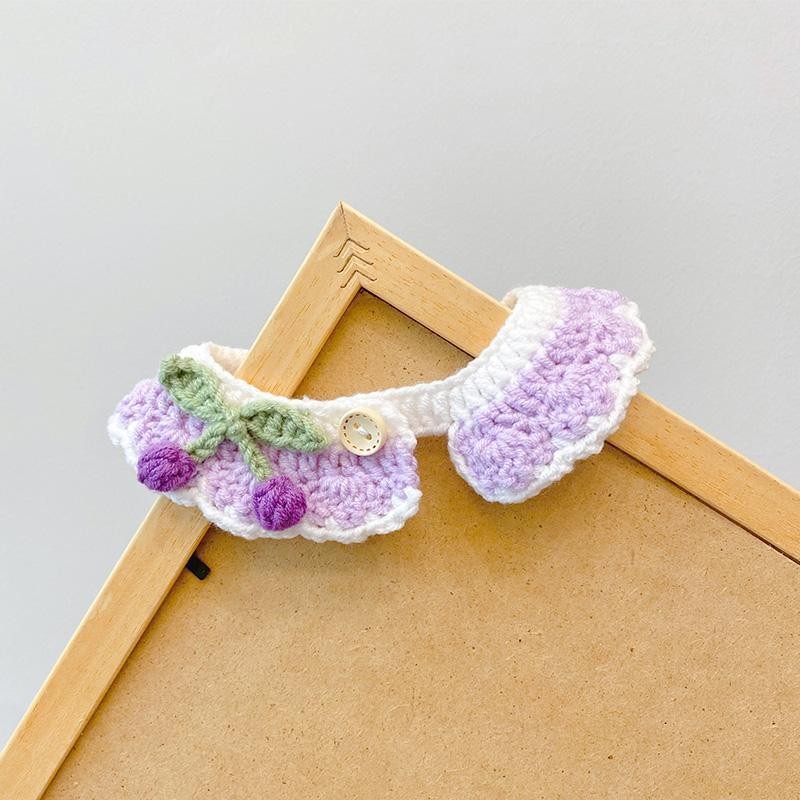 猫咪针织围脖狗狗围嘴宠物项圈手工围领幼猫狗口水巾48小时发