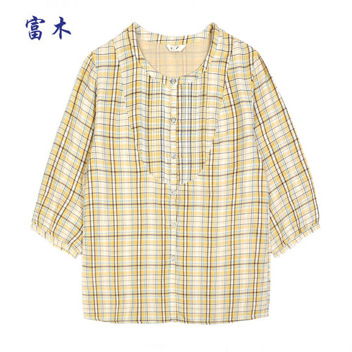 富木夏季新款双层纱七分袖加大码