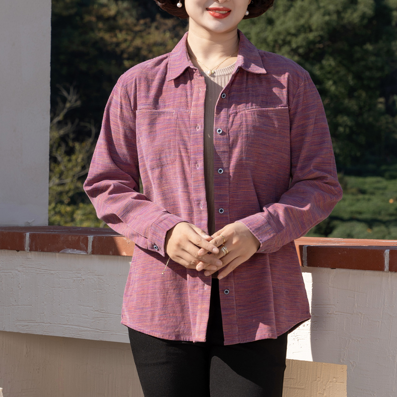 富木文艺风长袖纯棉灯芯绒