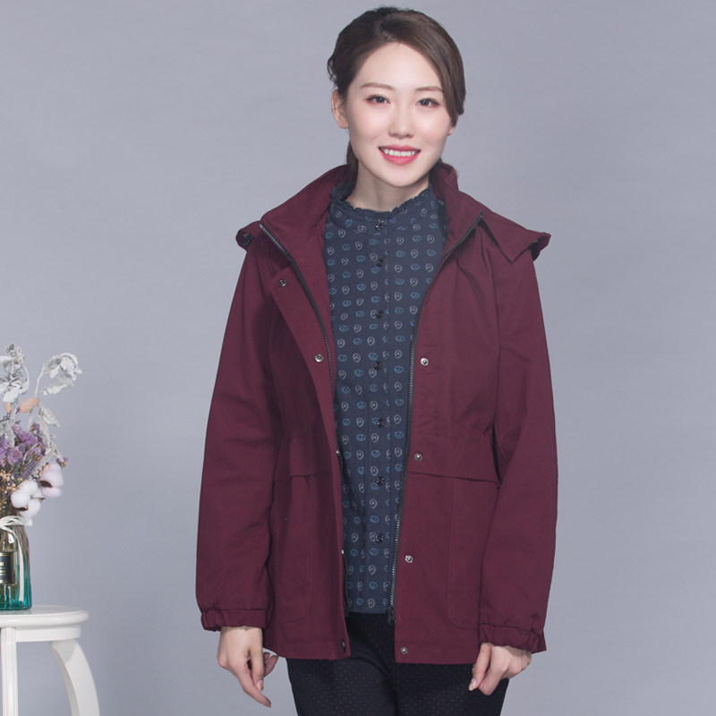富木春新品女士全棉短短风衣休闲