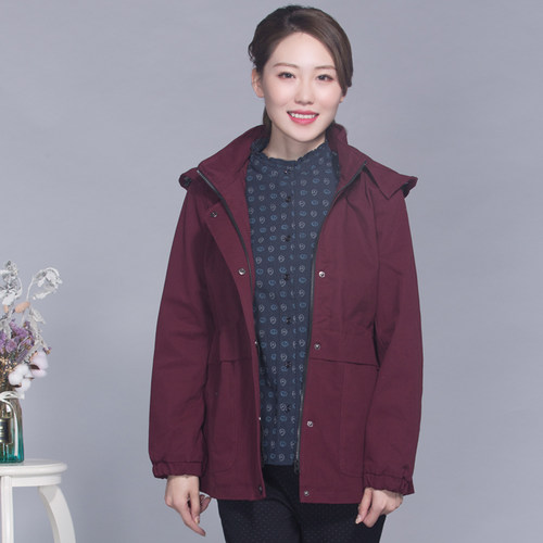 富木春新品女士全棉短短风衣休闲