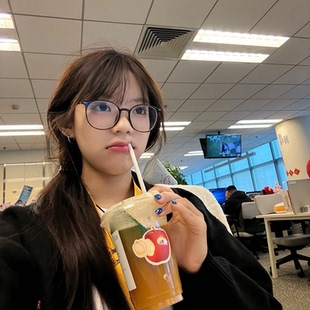 韩系日系学院风显脸小细框镜框 海 橄榄绿 乳咖大版 可配眼镜 潮