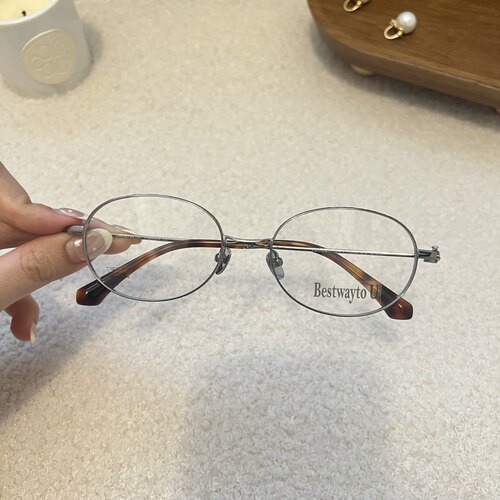 海的潮 纯钛细边书呆子不掉镀不氧化可配近视度数镜框 韩女眼镜