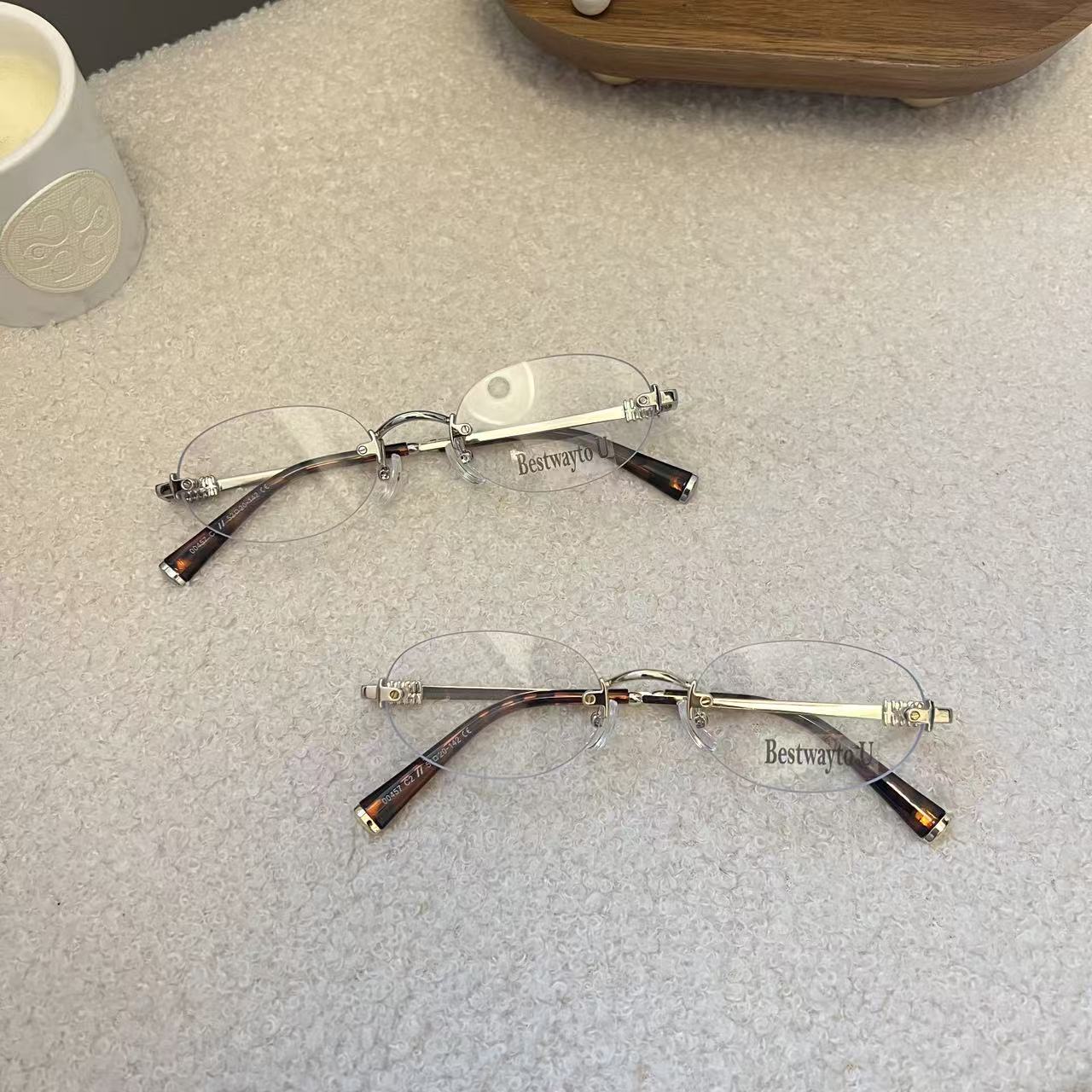 海的潮张元英同款无框眼镜