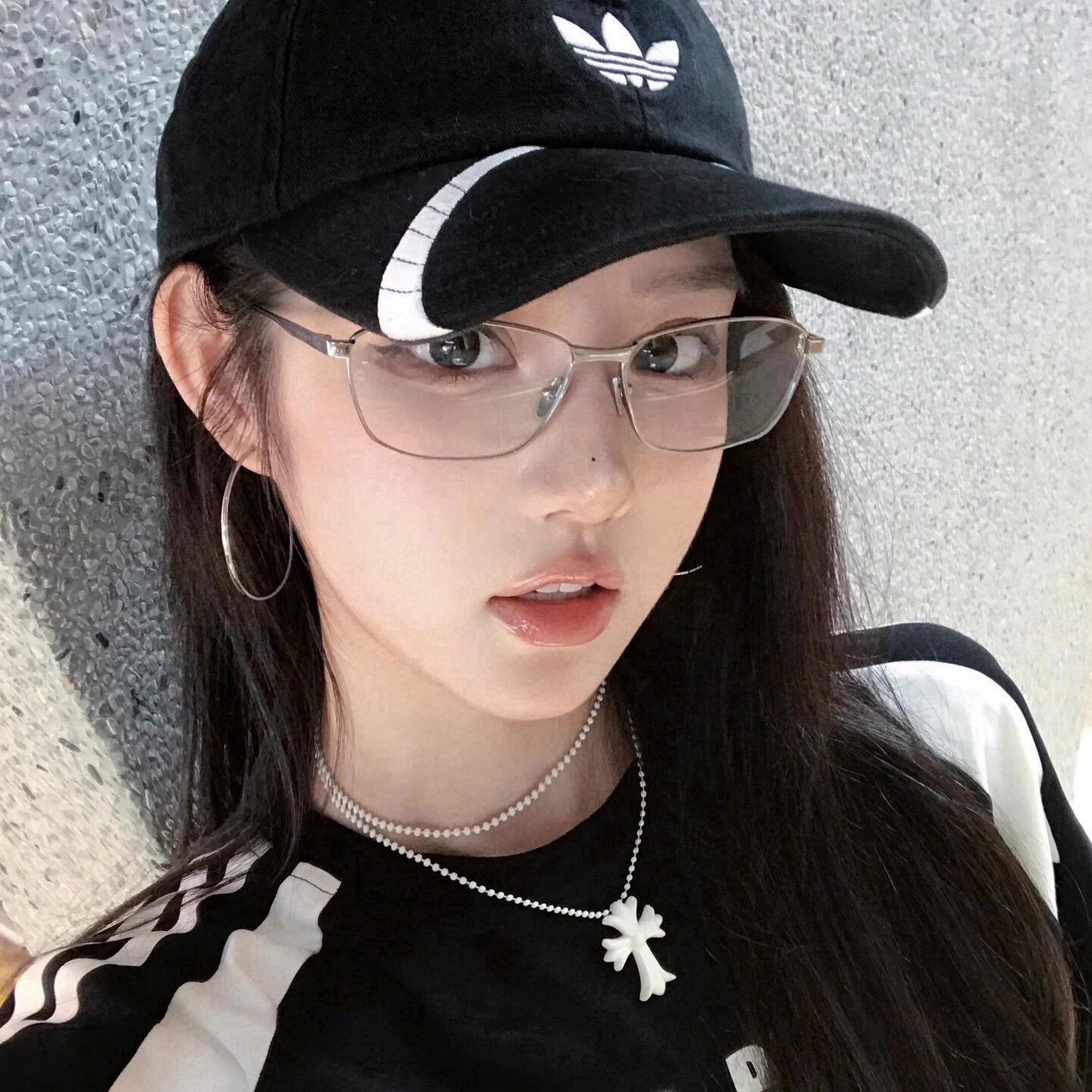 海的潮 杨超越井柏然同款银丝大框时髦显脸小禁欲系斯文败类眼镜