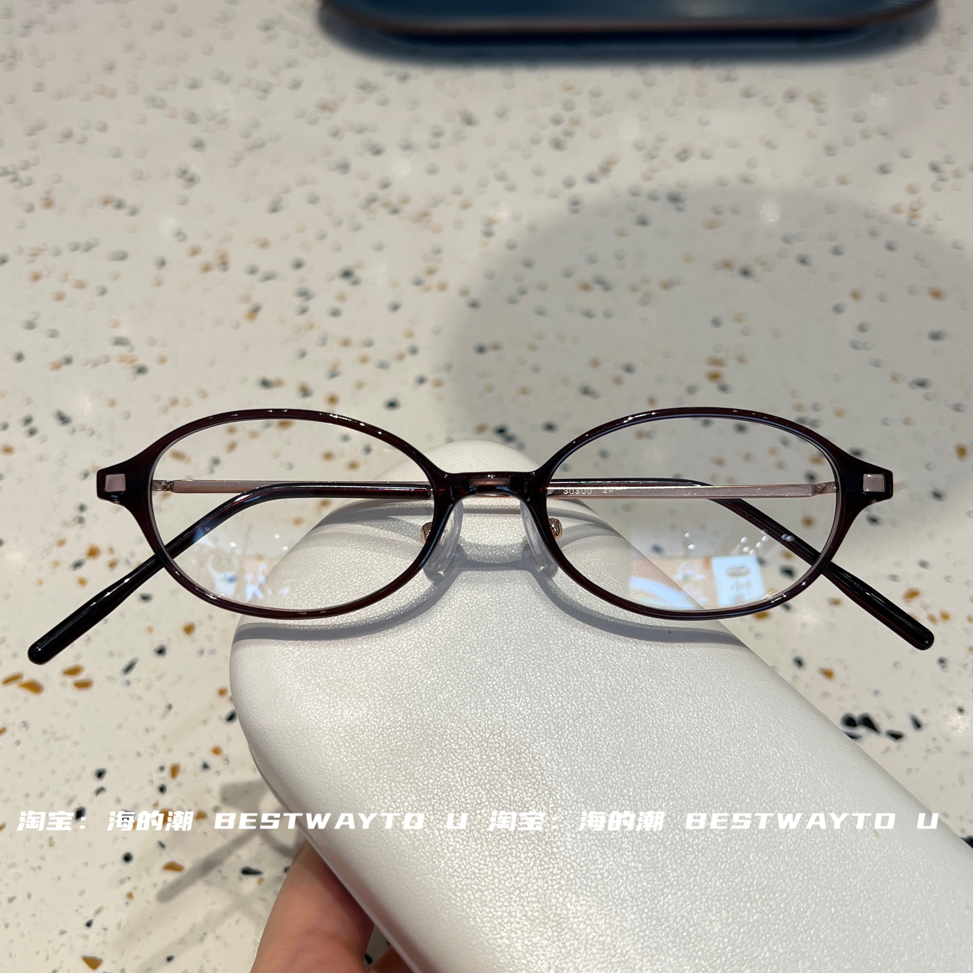 日系纯钛小框椭圆小香风TR镜框