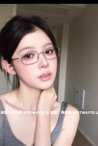 金丝方框眼镜防蓝光眼镜复古
