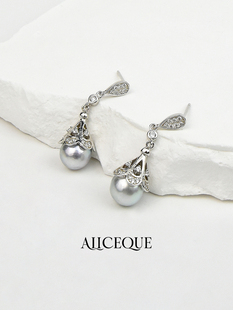 公主殿下·海水Akoya真多麻珍珠耳坠气质宫廷S925银锆钻耳饰耳钉