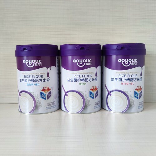 新货套装傲龙优可益生菌护畅配方米粉608克细粉罐口味可选铁锌钙