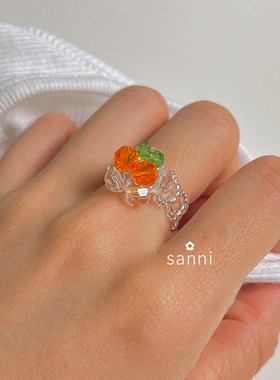 戒指花朵透明指环水果