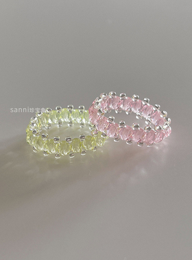 梦幻彩色星云透明琉璃戒指