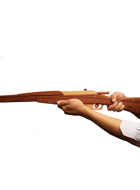 RPQ  CRAFT实木连发皮筋枪木质莫辛纳甘 木制儿童玩具打软弹木头