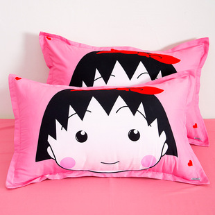 澳棉磨毛卡通小丸子枕套美少女48X74枕芯套枕头套子冰月朗绮国际