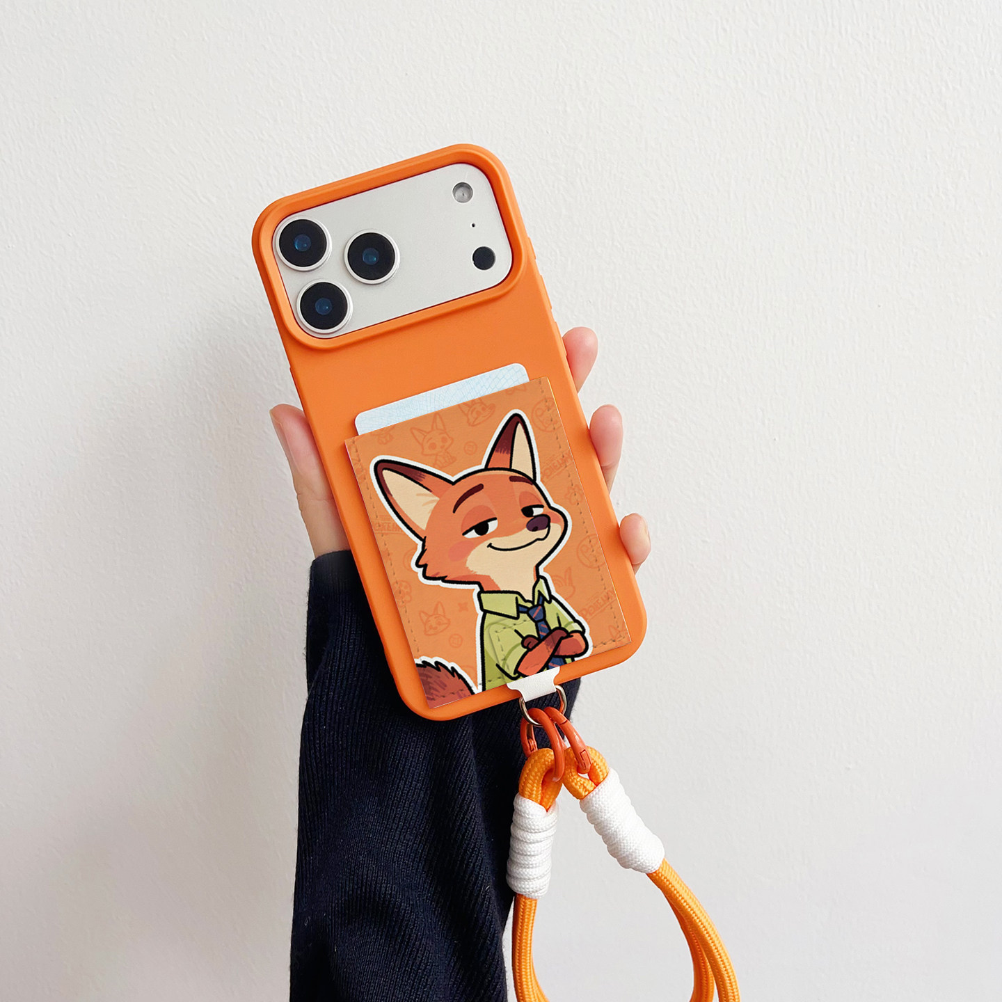 狐狸cp拍照Ai键全包带卡包手机壳装卡iPhone16promax苹果17promax旅游证件17pro皮质卡套15/14/13/12大孔挂绳
