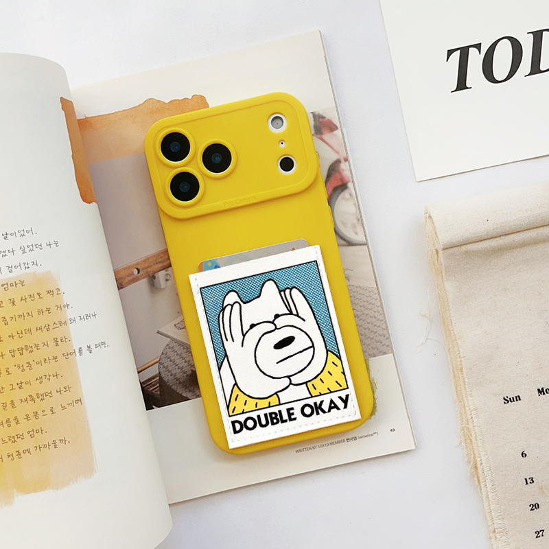 万事OK 狗狗插卡手机壳带卡包苹果17promax装卡套iphone16promax交通卡槽17pro身份证16pro精孔17/15/14/13软