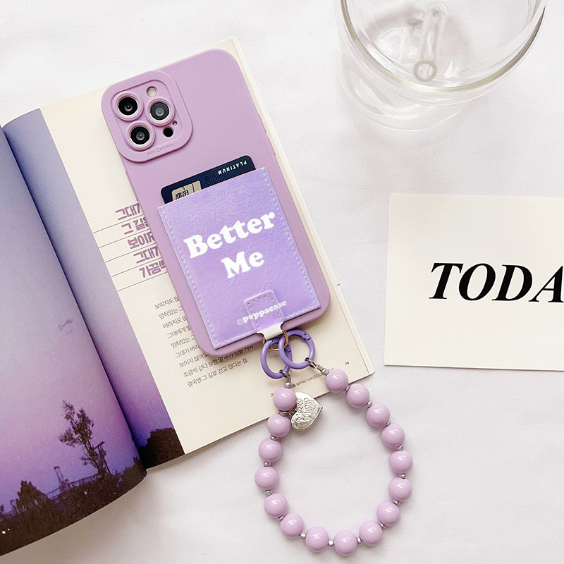 Better Me更好的自己Z005手链手机壳带卡包苹果16promax插卡套iPhone16pro挂绳15promax交通卡14/13/12装卡槽