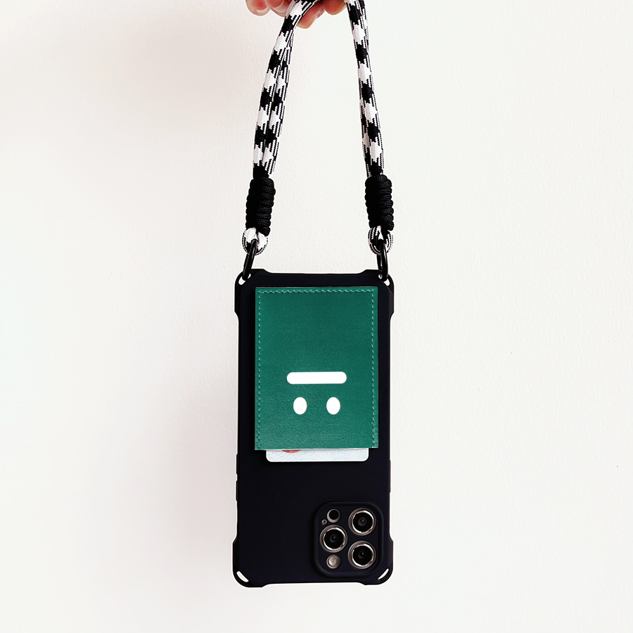 无语笑脸卡包手机壳独立卡贴挂绳适用苹果16promax插卡15promax卡套手提iPhone16pro装卡15/14pro卡槽13/12软