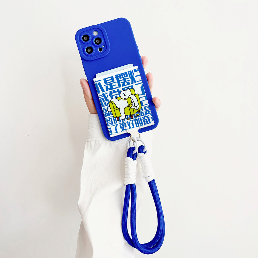 不是摆烂 原创趣味插卡手机壳带卡包iphone16promax皮质隔层背贴卡套14pro卡槽苹果16/15挂绳防摔保护16pro软