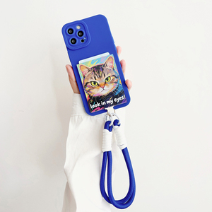 LOOK AT ME 可爱Y057猫咪手机壳带卡包苹果16promax独立隔层卡套iphone15pro防摔保护背贴14/13/12/X挂绳插卡