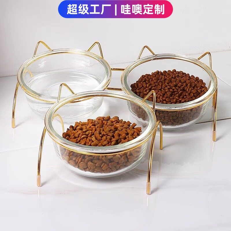 哇噢定制卡通陶瓷猫碗保护颈椎幼猫猫咪斜口浅口猫粮食盆倾斜单碗图片