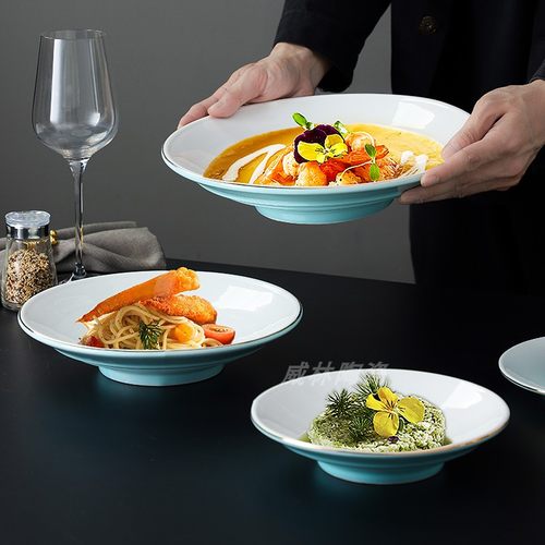 中式凉菜盘圆形商用陶瓷餐具饭店