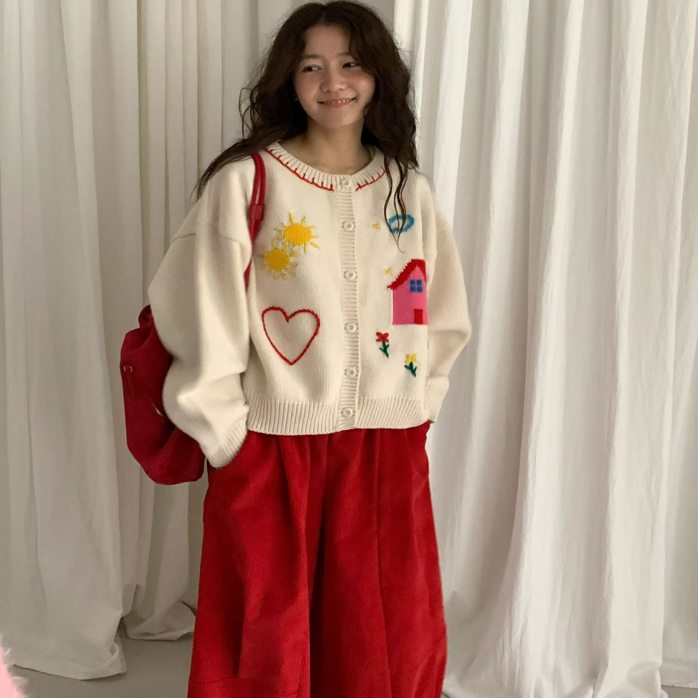 休闲时尚长袖针织衫毛衣外套