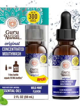 美国GuruNanda植物萃取浓缩漱口油59ml清新口气持久留香口腔护理