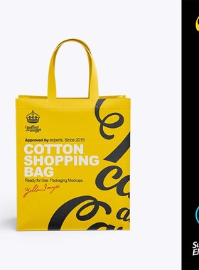 10509 环保带购物袋布袋样机模板PSD贴图VI设计yellowimages素材
