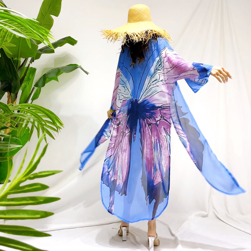 夏季防晒衣仙女中长款雪纺开衫薄外套披肩沙滩裙外搭三亚海边罩衫