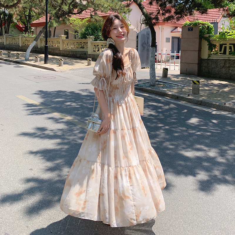 连衣裙女夏2025新款流行爆款长裙印花夏趋势大码胖妹妹mm宽松纯欲