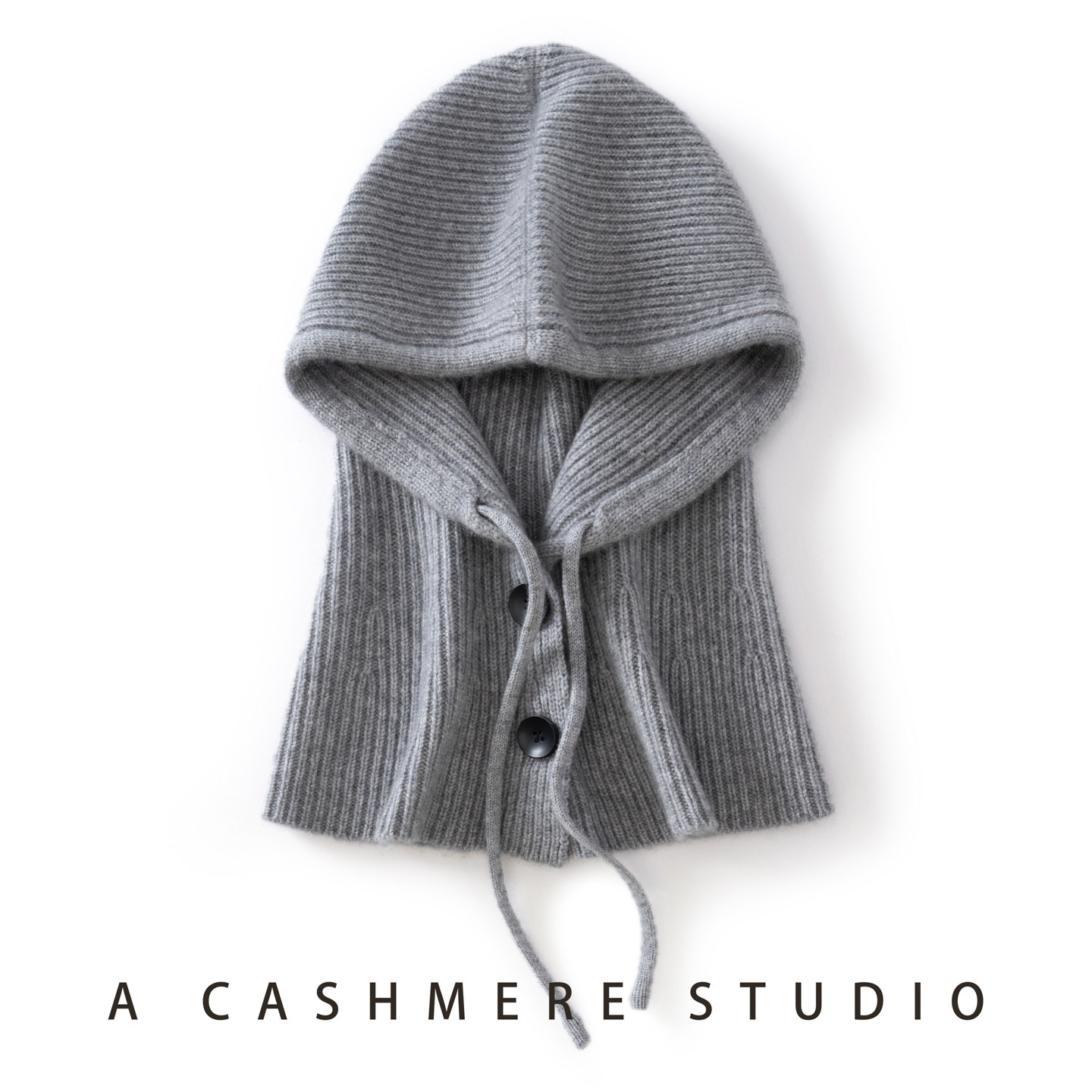 青绒色山羊绒加厚针织帽围脖男女