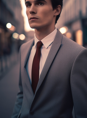 KJ免打领带男正装商务学生潮黑色蓝色懒人拉链式酒红色新郎结婚