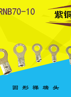 圆形裸端头 RNB70-10圆形端子紫铜线鼻子铜接头裸端子