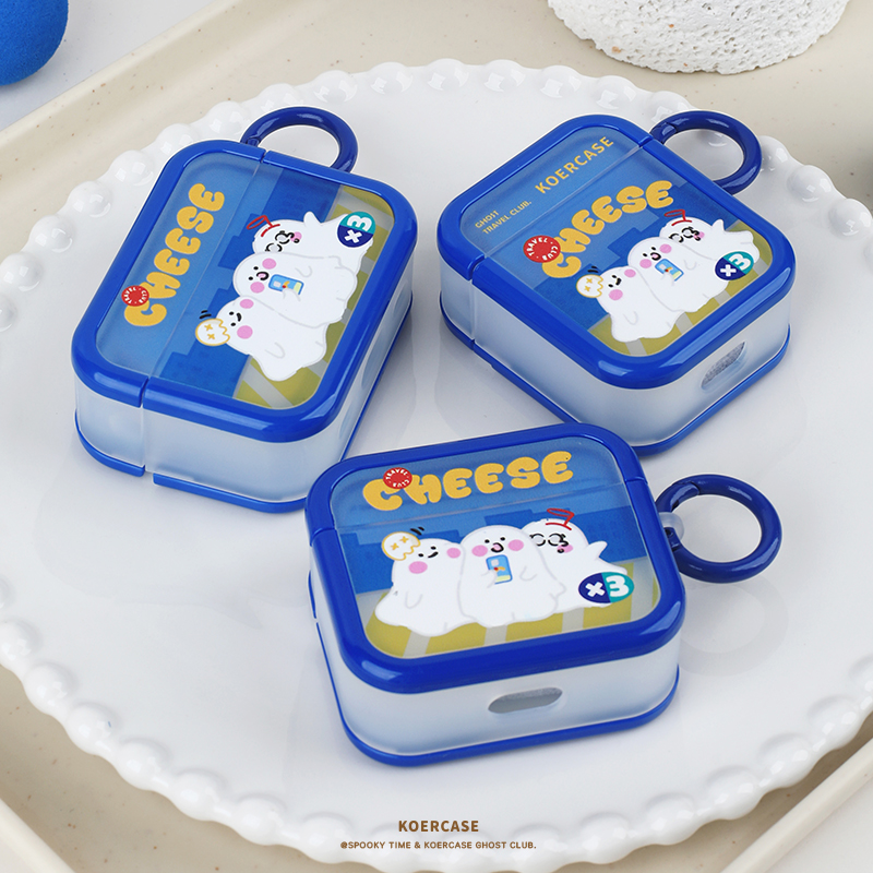 cheese好朋友小幽灵耳机软壳原创意设计适用苹果AirPods1/2/4代新3代保护套Pro2代无线蓝牙插画涂鸦