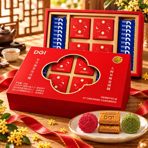 DGI流金膳盒中秋月饼礼盒596g