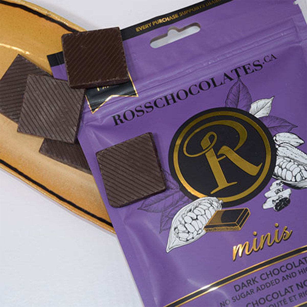 临期加拿大进口珞丝迷你牛奶黑海盐巧克力制品85g休闲零食品小吃